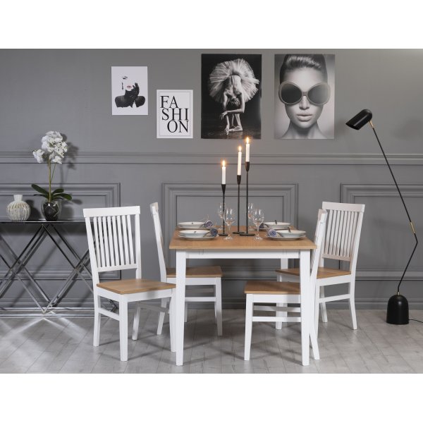 Ruokapydn tuoli valkoisena/tammena - Fr