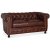 Old England 2-istuttava Chesterfield-sohva aitoa nahkaa, vanhentunutta + Huonekalujen hoitosarja tekstiileille