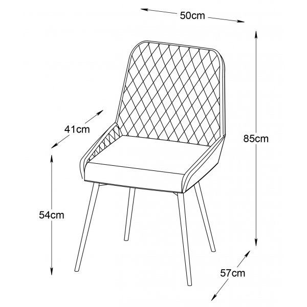 Carina tuoli sinistä samettia timanttikuviolla Carina tuoli sinistä samettia timanttikuviolla
