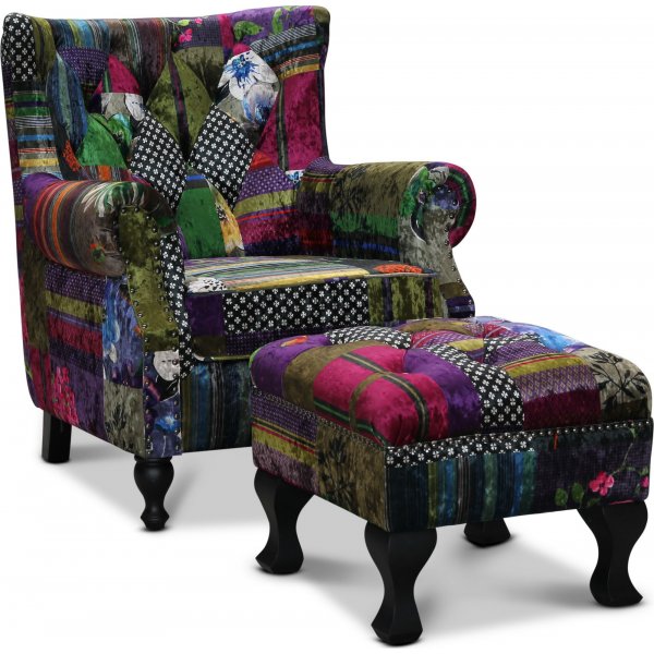 L�ddek�pinge nojatuoli - Moniv�rinen kangas