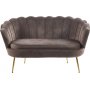 Kingsley 2-istuttava sohva samettia - ruskea / messinki