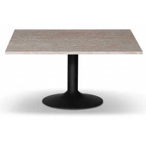 Paus-sohvapöytä - Musta trumpettijalka / Light Travertine 90x90 cm Paus-sohvapöytä - Musta trumpettijalka / Light Travertine 90x90 cm