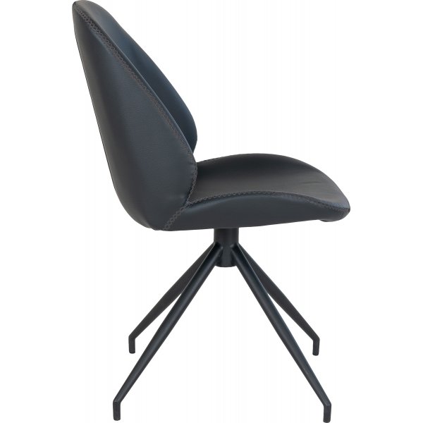 Ruokapöydän tuoli, pyörivä, musta, PU Ruokapöydän tuoli, pyörivä, musta, PU