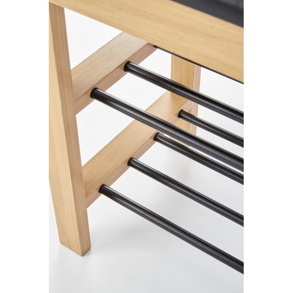 Veronika - Penkki säilytystilalla Musta (PU) / Puu Veronika - Penkki säilytystilalla Musta (PU) / Puu