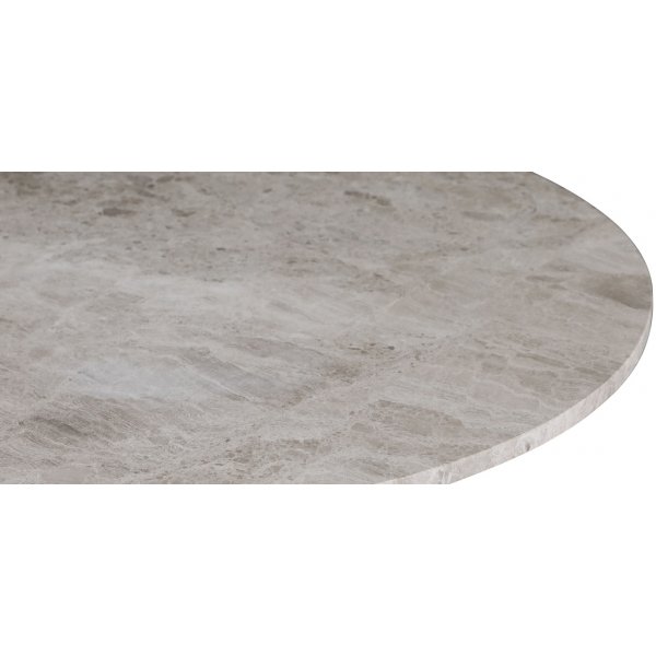 SOHO ruokapöytä Ø130 cm - Harjattu alumiini / hopeamarmori SOHO ruokapöytä Ø130 cm - Harjattu alumiini / hopeamarmori