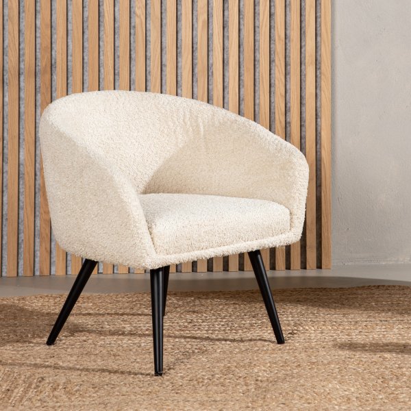 Pörröinen lasten nojatuoli - valkoinen Pörröinen lasten nojatuoli - valkoinen