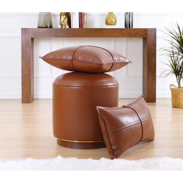 Milotte-pouf - tummanruskea