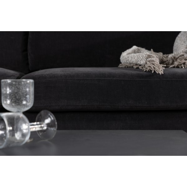 Antibes 2-istuttava sohva - Musta/Tummanharmaa