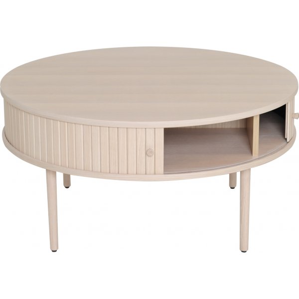 Slide sohvapöytä Ø90 cm - Valkoinen pigmentoitu tammi Slide sohvapöytä Ø90 cm - Valkoinen pigmentoitu tammi