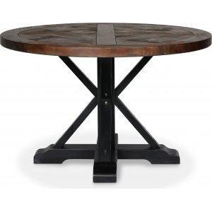 Pyöreä ruokapöytä Ø120 cm - Ruskea / Musta Pyöreä ruokapöytä Ø120 cm - Ruskea / Musta