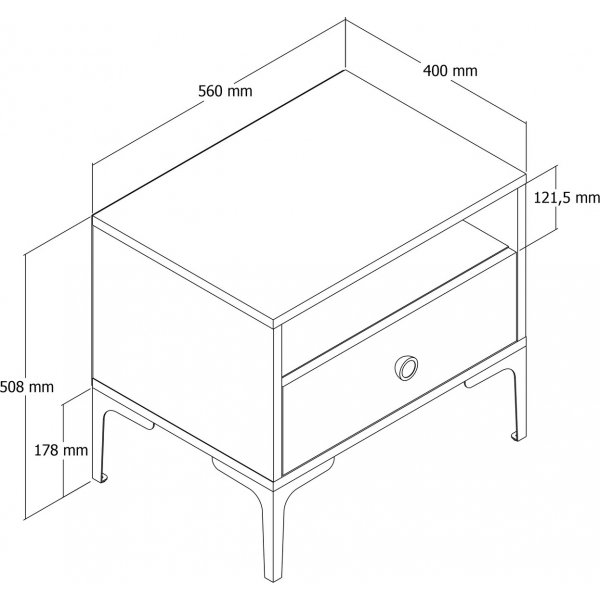 Lissabon yöpöytä - pähkinä Lissabon yöpöytä - pähkinä