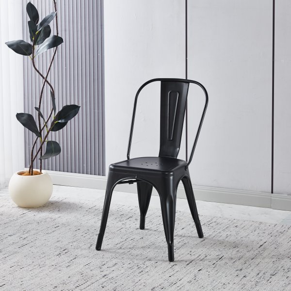 Iris-ruokatuoli mustaa metallia Iris-ruokatuoli mustaa metallia