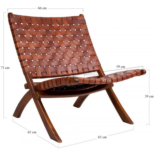 Perugia nojatuoli - ruskea/tiikki Perugia nojatuoli - ruskea/tiikki