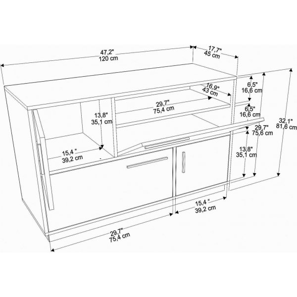 Mares-kaappi - Valkoinen/pähkinä Mares-kaappi - Valkoinen/pähkinä