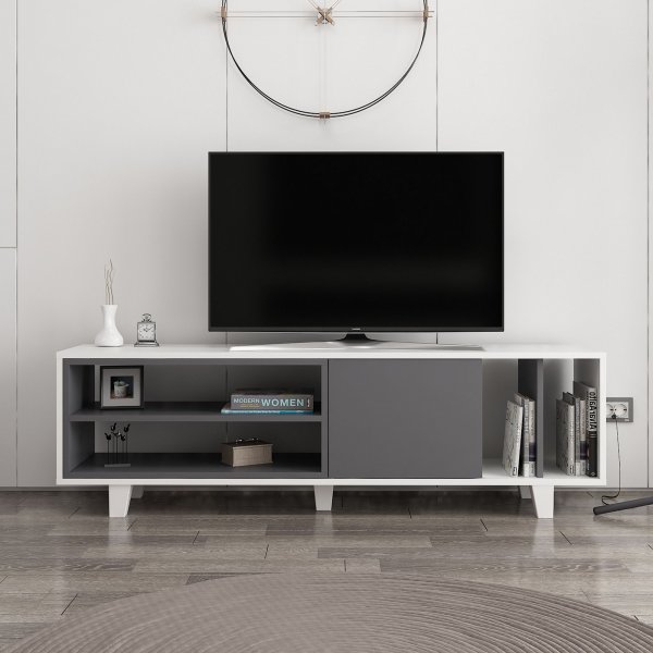 Rosmar mediapenkki - Valkoinen/antrasiitti Rosmar mediapenkki - Valkoinen/antrasiitti