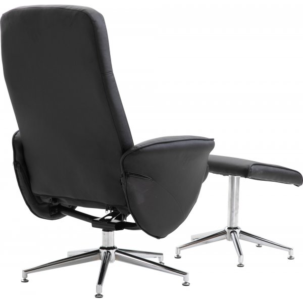 Julius lepotuoli, jossa rahi - musta PU Julius lepotuoli, jossa rahi - musta PU