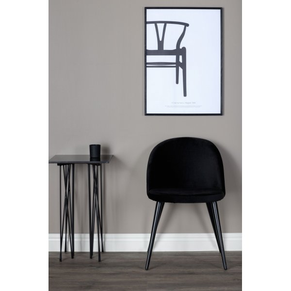 Alice-tuoli - Musta sametti / Mustat jalat Alice-tuoli - Musta sametti / Mustat jalat