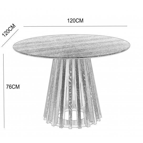 Inez pyöreä ruokapöytä Ø120 cm - Ruskeaksi petsattu tammi Inez pyöreä ruokapöytä Ø120 cm - Ruskeaksi petsattu tammi