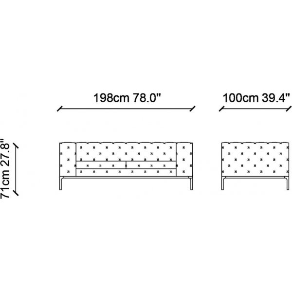 Muoti 2-istuttava sohva - harmaa