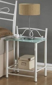 Yöpöytä Rick - Valkoinen Yöpöytä Rick - Valkoinen