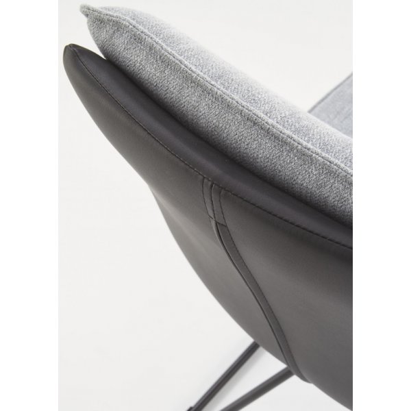 Veronika ruokapöydän tuoli - Vaaleanharmaa/musta (kangas/PU) Veronika ruokapöydän tuoli - Vaaleanharmaa/musta (kangas/PU)