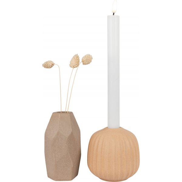 House Nordic maljakko+kynttilänjalka - ruskea House Nordic maljakko+kynttilänjalka - ruskea