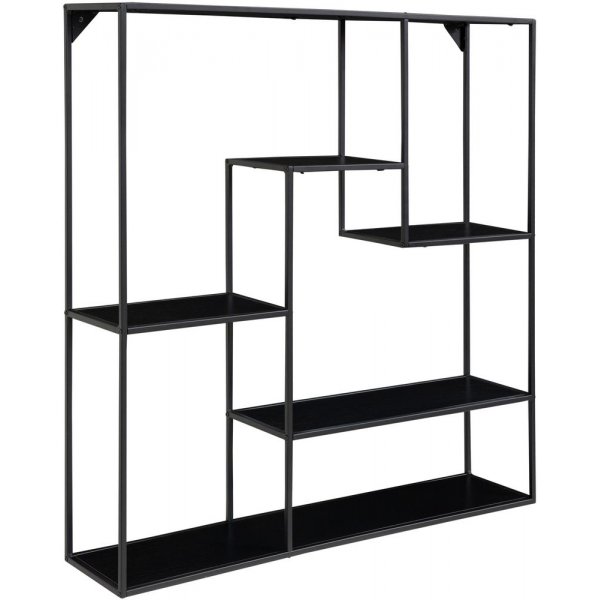 Valkoinen seinähylly - musta - 85x85x18 Valkoinen seinähylly - musta - 85x85x18