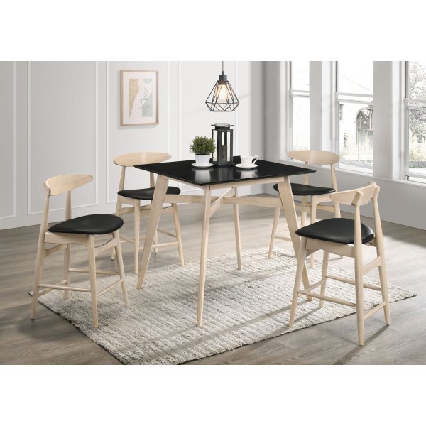 Florence baaripyt 90x90 cm - Whitewash/musta