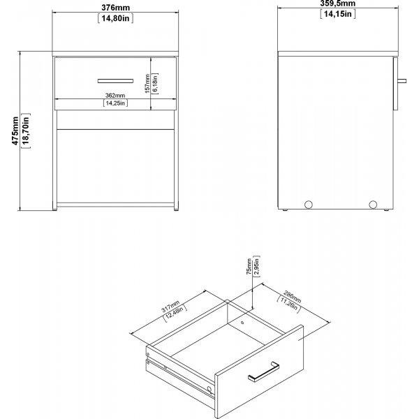 Space yöpöytä - tammi Space yöpöytä - tammi