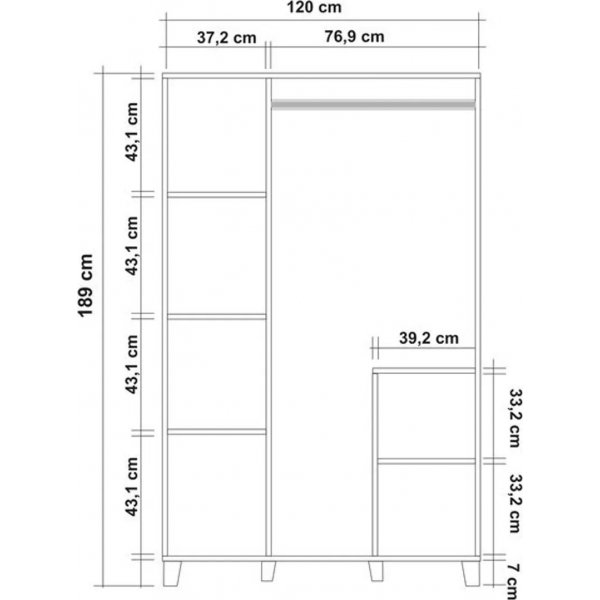 Leva Flow vaatekaappi - mänty Leva Flow vaatekaappi - mänty