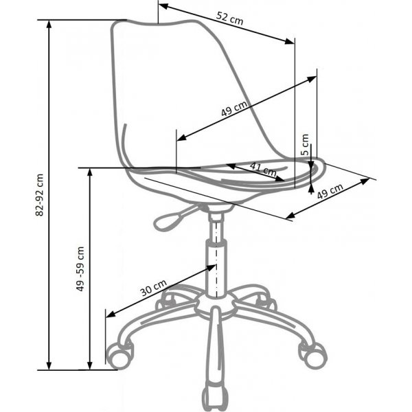 Kirjoituspydn tuoli Caroline - valkoinen