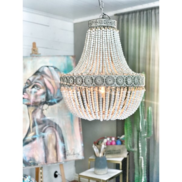 Pallolamppu Signum kattovalaisin - (vaaleat puupallot)