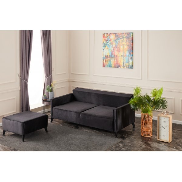 3-istuttava vuodesohva - Musta 3-istuttava vuodesohva - Musta