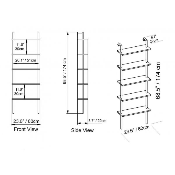 Paula kirjahylly - valkoinen