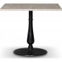 Flair ruokapyt 90x90 cm - Black Mystery E100 jalkaa / travertiinikivi