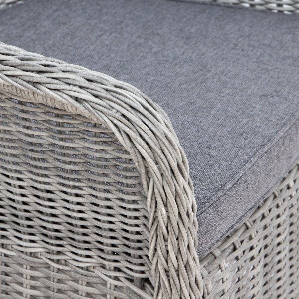 Ruokailuryhm; 4 tuolia ja ruokapyt 110 cm harmaa/rottinki