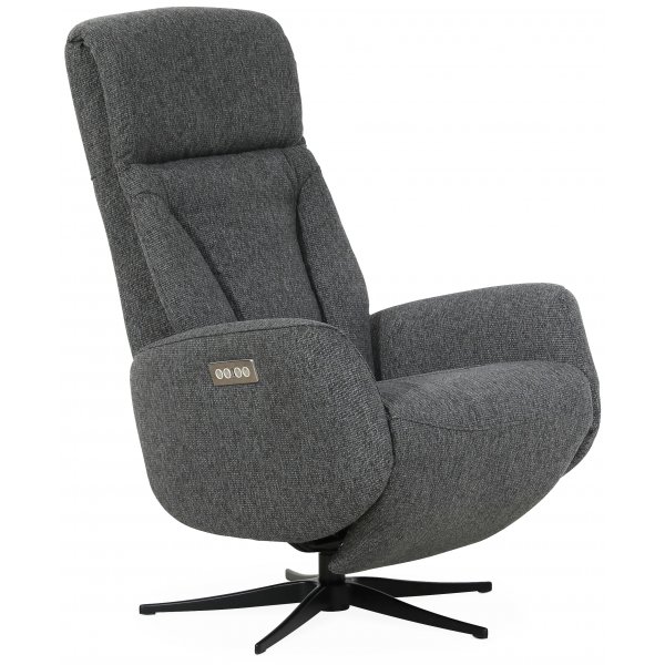 Comfort Lyx- lepotuoli kahdella shkmoottorilla - sisnrakennettu jalkatuki - Vaaleanharmaa kangas