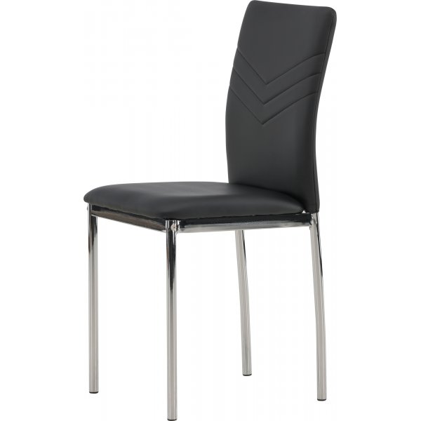 Lily ruokapydn tuoli - Musta PU/kromi