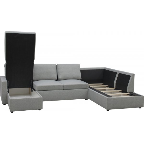 Trn U-sohva vuodesohva - Oikea + Huonekalujen tekstiilien puhdistus