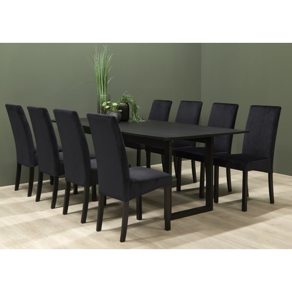 Manhattan ruokapöytä 220 cm - Mustaksi petsattu saarni Manhattan ruokapöytä 220 cm - Mustaksi petsattu saarni