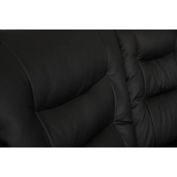 Peking-kulmasohva - Musta keinonahka + Huonekalujen tekstiilien puhdistus