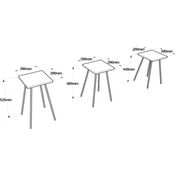 Luiz-pöytä 29 x 29 cm - Harmaa/musta Luiz-pöytä 29 x 29 cm - Harmaa/musta