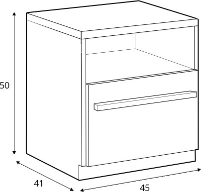 Plano yöpöytä - Nash tammi/harmaa Plano yöpöytä - Nash tammi/harmaa