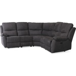 Enjoy Hollywood recliner -kulmasohva - Neljän istuttava (sähkö), verhoilut antrasiitinvärisellä mikrokuitukankaalla Enjoy Hollywood recliner -kulmasohva - Neljän istuttava (sähkö), verhoilut antrasiitinvärisellä mikrokuitukankaalla