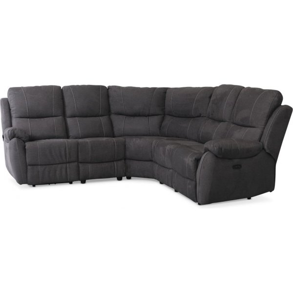Enjoy Hollywood recliner -kulmasohva - Neljn istuttava (shk), verhoilut antrasiitinvrisell mikrokuitukankaalla