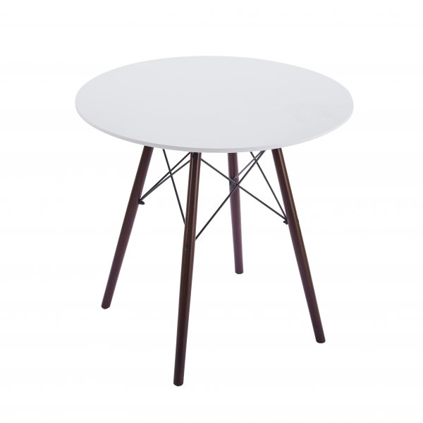 Vilgot pyöreä ruokapöytä Ø80 cm - Valkoinen / Tummanruskea Vilgot pyöreä ruokapöytä Ø80 cm - Valkoinen / Tummanruskea