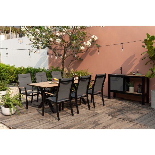 Panama ruokailuryhmä 5 - musta/tiikki Panama ruokailuryhmä 5 - musta/tiikki