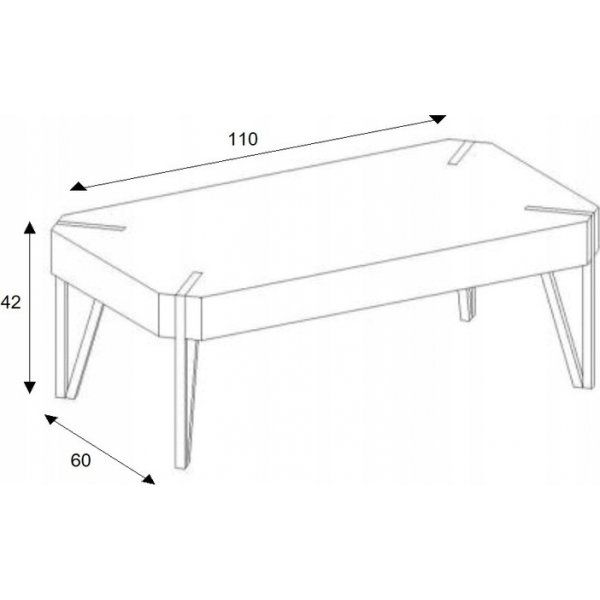 Marlene sohvapöytä 110 x 60 cm - Tammi/musta Marlene sohvapöytä 110 x 60 cm - Tammi/musta