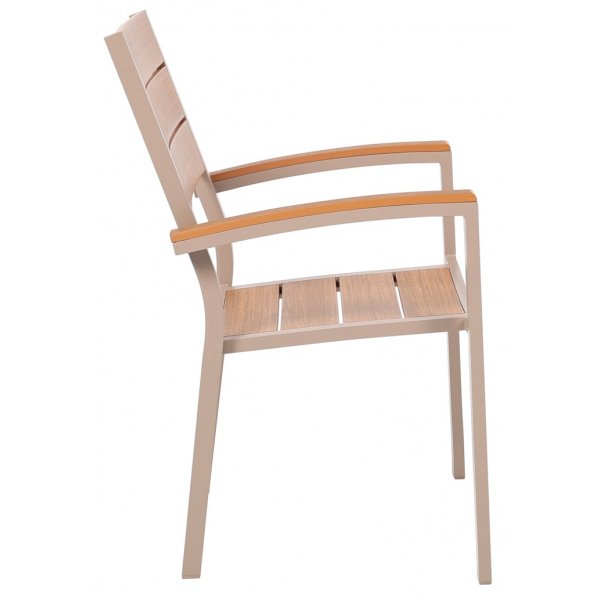 Ruokailuryhm 4 tuolin ja ruokapydn kanssa 150 x 90 cm beige/tammi - Las Vegas