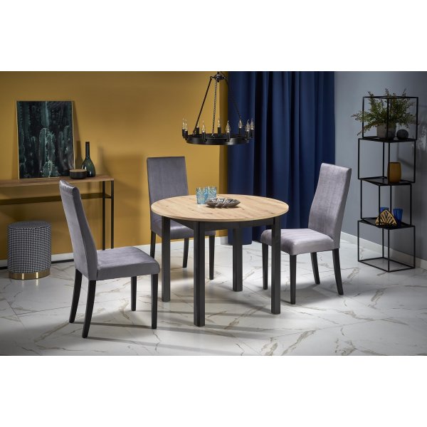 Jatkettava ruokap�yt� 102-142 cm tammi/musta